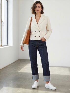 Rebel Queen Double Breasted Cropped Canvas Coat​